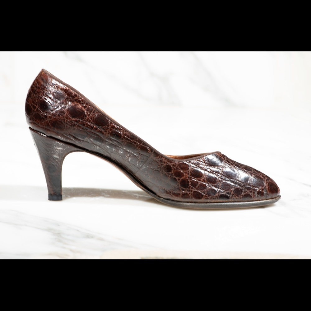 Vintage Joseph Reptile Pointed Toe Heels